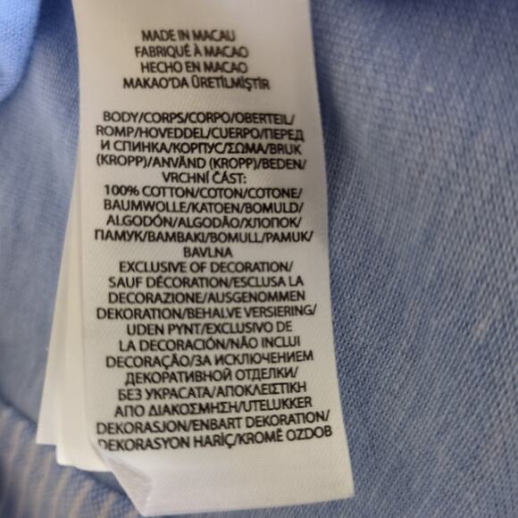 Raulph Lauren Boys Knit Oxford Fun Shirt in Harbor Island Blue white size 7 EUC - Picture 5 of 8